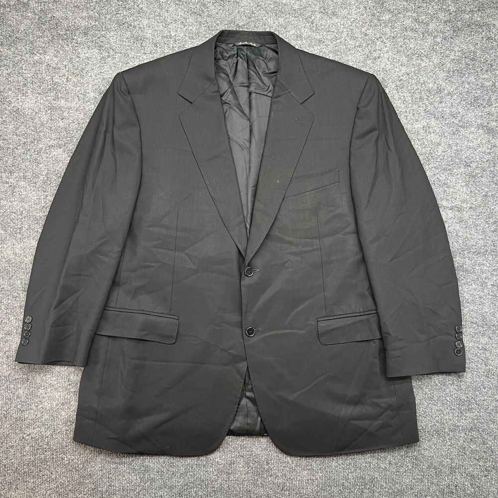 Canali Blazer Mens 48R (Italian 58) Black Travel Water‎ Resistant Wool